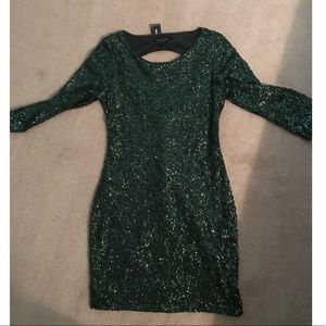 Green sequined party dress from Express